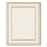 Beige and Neutral Beige Framed Neutral Area Rug