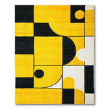 Bold Yellow Black Geometric Area Rug