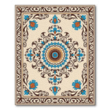 Ornate Blue Teal Medallion Persian Area Rug
