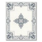 Ornate Floral Black White Vintage Area Rug
