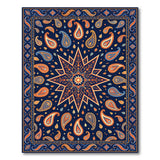 Navy Persian Star Medallion Paisley Rug
