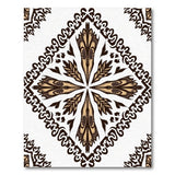 Ornate Tan Diamond Medallion Area Rug