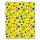 Vibrant Yellow Sunflower Rug with Blue Florals
