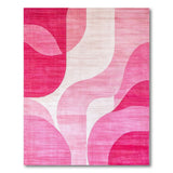 Vibrant Pink Curve Abstract Area Rug