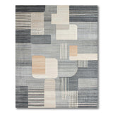 ODIKA Abstract Grey Geometric Area Rug