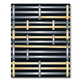 Gold Silver Metallic Fence Rail Area Rug