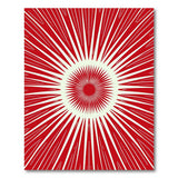 Radiant Red Sunburst Geometric Area Rug