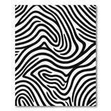 Wavy Zebra Stripe Black White Abstract Area Rug