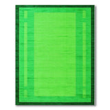 Vibrant Green Framed Geometric Area Rug