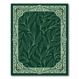 Ornate Emerald Leaf Area Rug