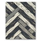 Grey Distressed Wood Herringbone Area Rug