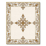 Gold and Silver Elegant Gold Ornate Frame Area Rug