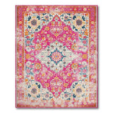 Distressed Vintage Pink Floral Distressed Vintage Area Rug