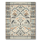 Southwestern Geometric Teal Rug