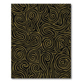 Gold and Silver Black and Gold Swirl Abstract Area Rug