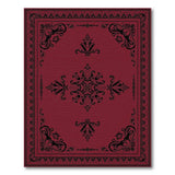 Elegant Red Persian Area Rug with Ornate Black Borders
