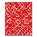 Bold Red Calligraphic Geometric Area Rug