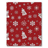 Festive Red Snowmen Snowflakes Area Rug