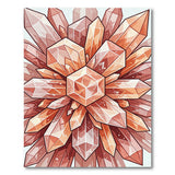 Pink Crystal Cluster Geometric Area Rug