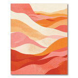 Flowing Waves Red Abstract Area Rug