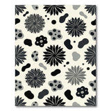 Monochrome Abstract Floral Area Rug