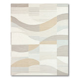 Abstract Geometric Wave Rug in Beige Neutrals