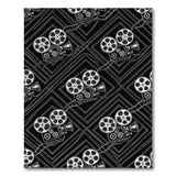 Black and White Cinematic Film Reel Black White Area Rug