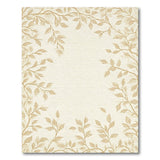 Elegant Beige Gold Leaf Branch Area Rug
