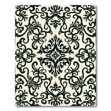 Elegant Black Damask Floral Vintage Area Rug