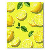 Fruit Pattern Yellow Vibrant Lemon Slices Yellow Area Rug