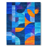Blue Teal Geometric Modern No. 2 Area Rug