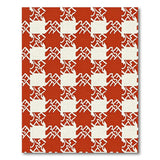 Bold Red White Geometric Area Rug