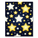 Glowing Yellow Stars Kids Cartoon Area Rug