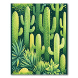 Vibrant Green Cactus Succulent Desert Rug