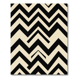 Bold Black Zigzag Cream Area Rug