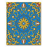 Blue Gold Persian Sun Mandala Area Rug