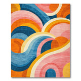 Multi-color and Patterns Vibrant Multi-Color Abstract Swirl Area Rug