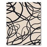 Black and White Abstract Black Swirl Area Rug