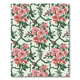Pink Roses Vine Floral Vintage Rug