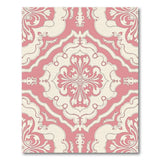 Elegant Pink Damask Floral Pink Area Rug