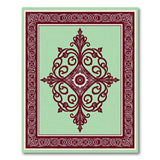 Ornate Mint Green Medallion Area Rug