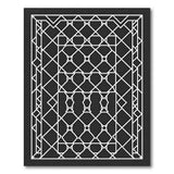 Intricate Geometric Modern Intricate Black White Geometric Lattice Rug