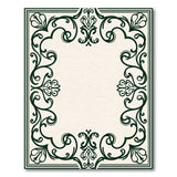 Ornate Green Scrollwork Border Area Rug