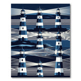 Navy Lighthouse Coastal Area Rug