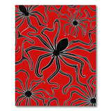 Bold Black Spider Red Area Rug