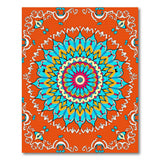 Boho Chic Vibrant Orange Mandala Boho Area Rug
