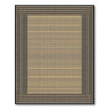 Beige Woven Seagrass Rug with Black Border