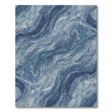 Blue and Teal Blue Marble Swirl Area Rug