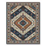 Navy and Ivory Geometric Persian Area Rug