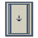 Navy Anchor Coastal Beach Area Rug